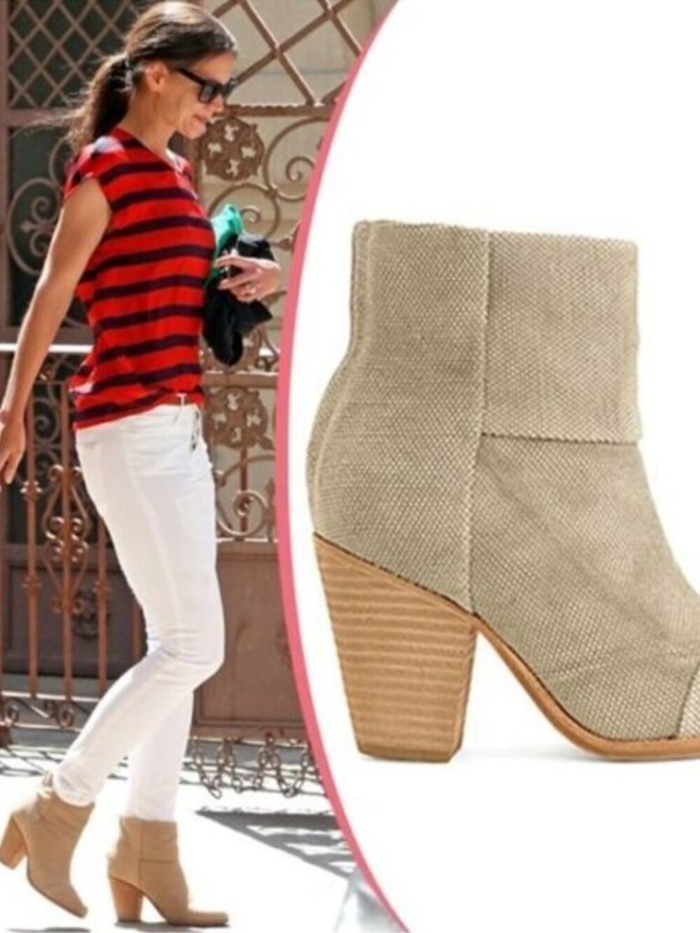 Rag and Bone Moth Green Olive Canvas Back Zip Stacked Heel Ankle